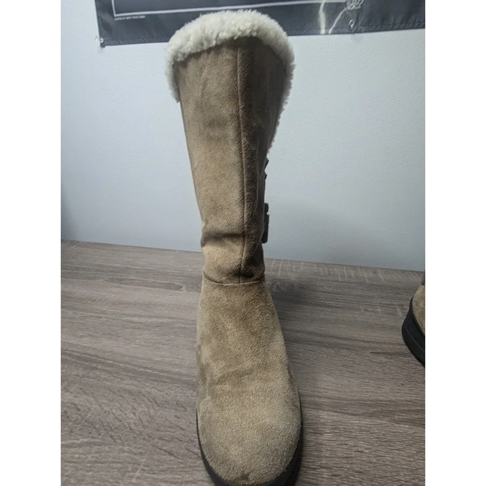 Lauren Ralph Lauren Tadina Suede Boots Shearling Lined Winter‎ Womens 9.5B